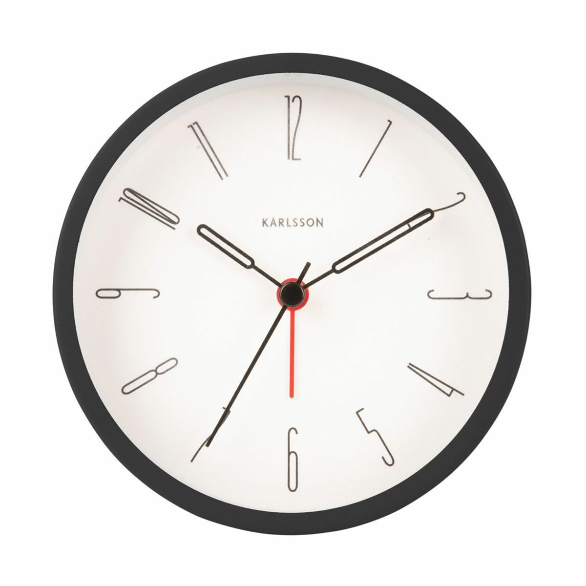KARLSSON カールソン Alarm clock Belle Numbers iron white