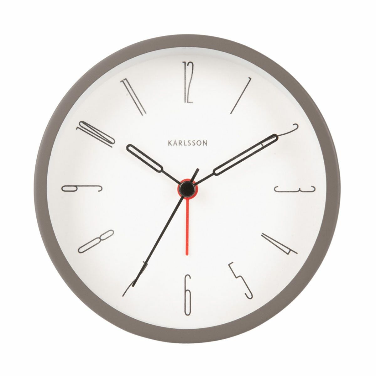 KARLSSON カールソン Alarm clock Belle Numbers iron white