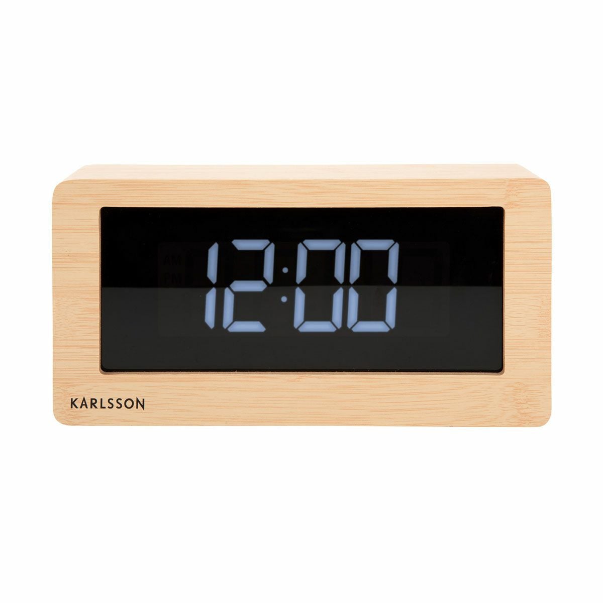 KARLSSON カールソン Table clock Boxed LED light wood veneer
