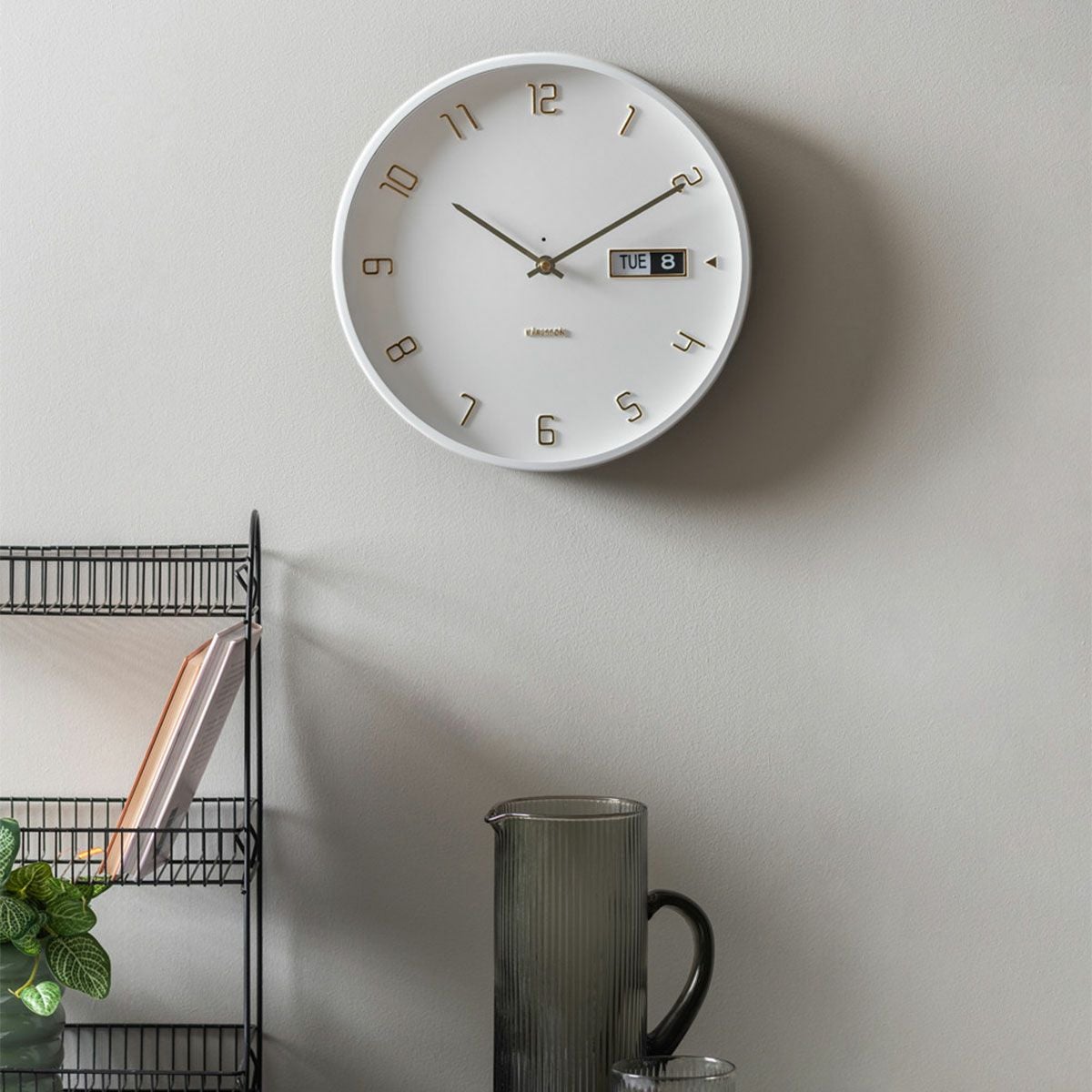 KARLSSON カールソン Wall clock Data Flip iron white | KARLSSON