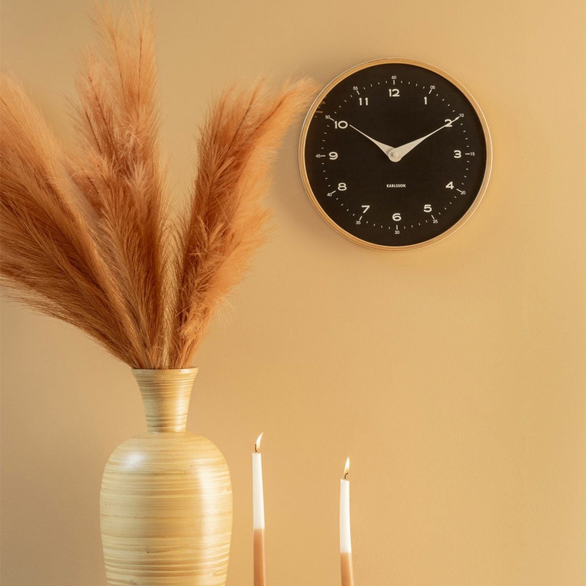 KARLSSON カールソン Wall clock Osado Dome wood black | KARLSSON