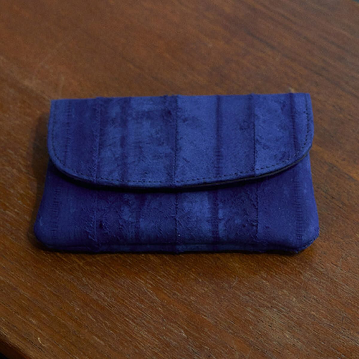 double quotes ダブルクォーツ Reverse Card holder Blue | double
