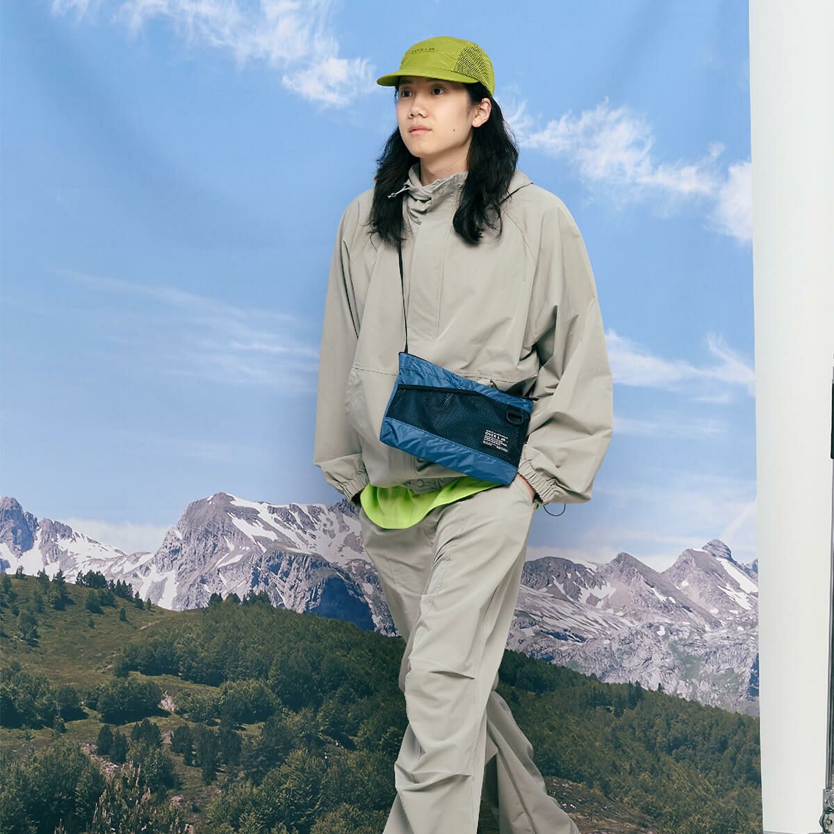 OverLab オーバーラボ mesh sacoche_navy | OverLab | CAViAR PRODUCTS