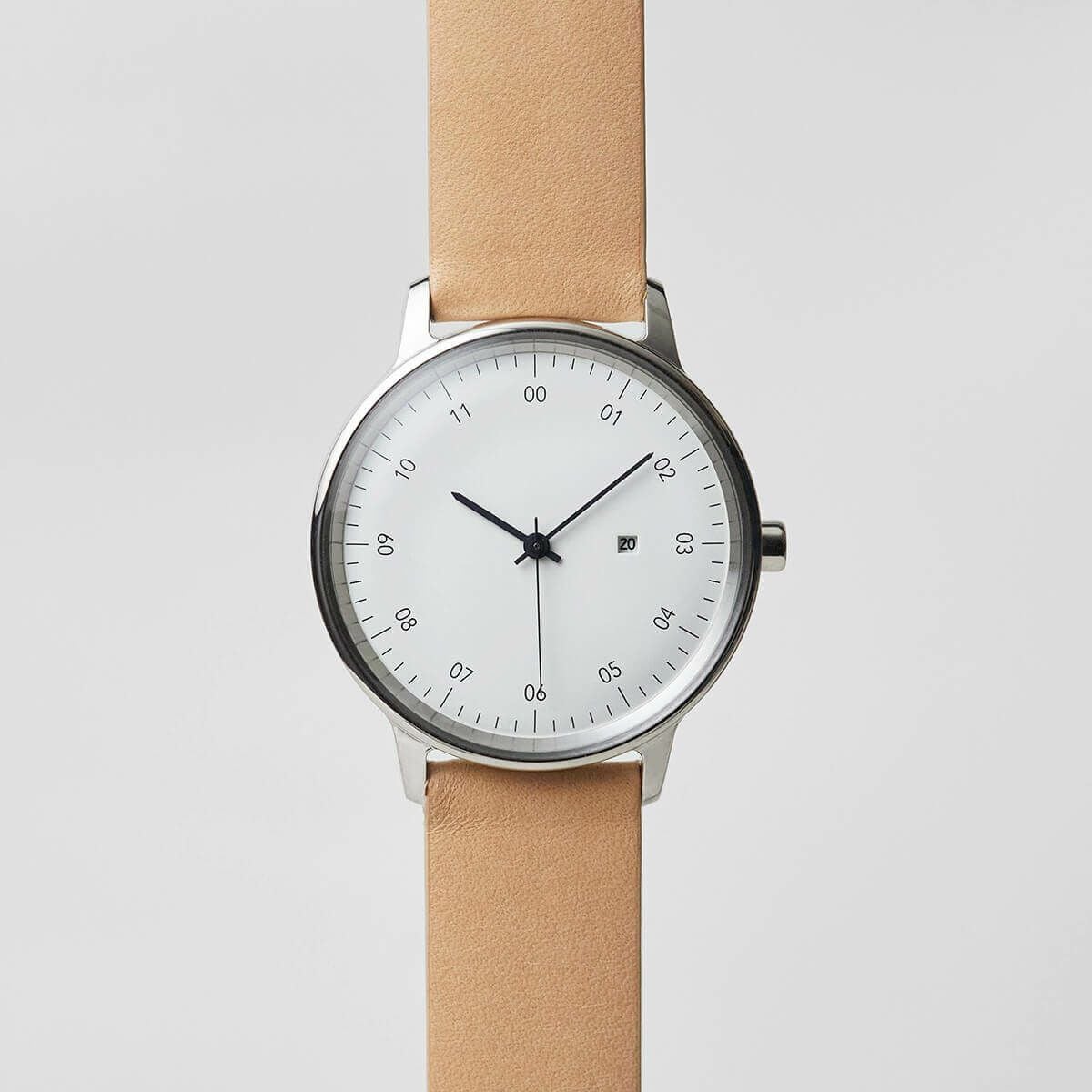 sazare さざれ SK01 / SS SILVER MIRROR FINISH / WHITE DIAL / NUME