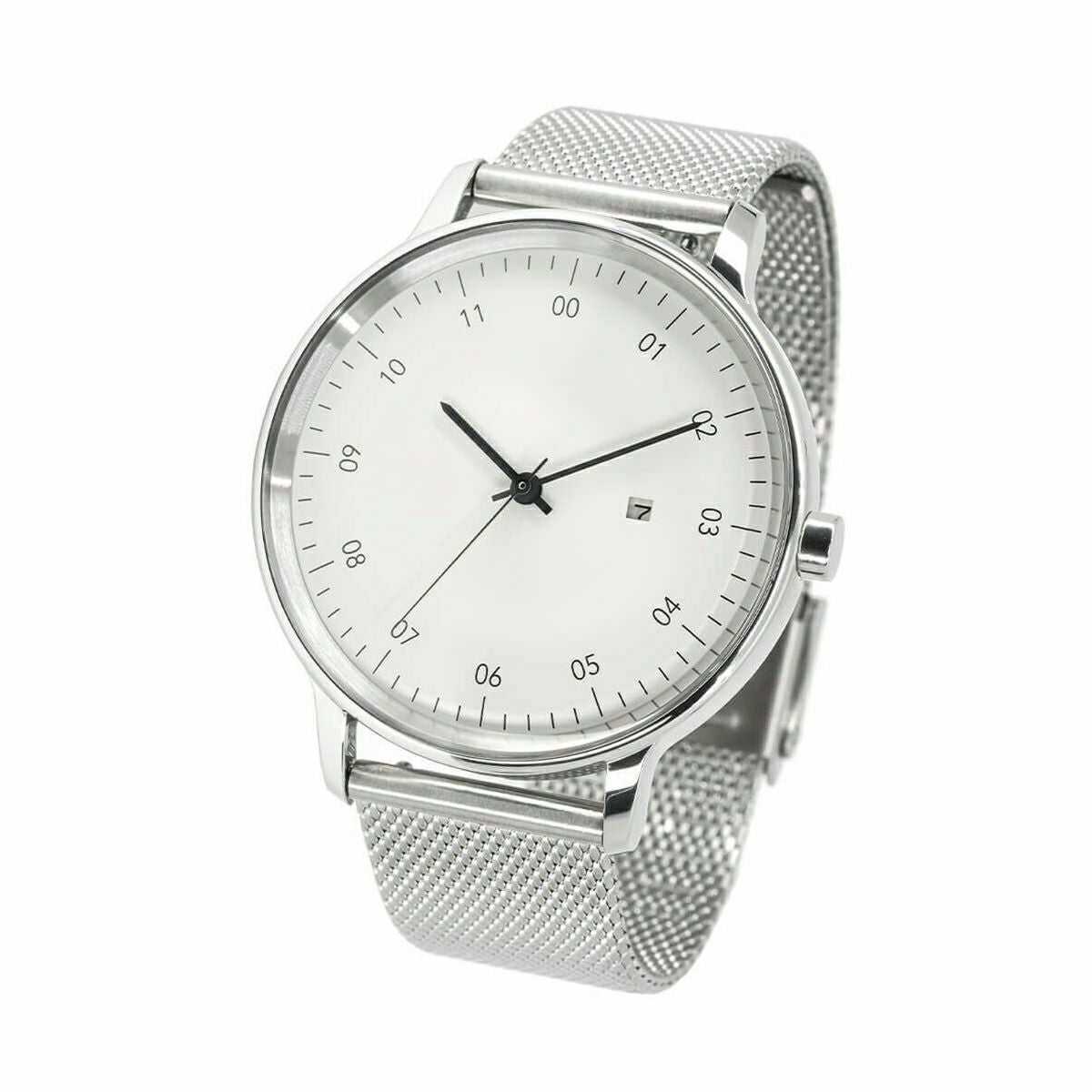 sazare さざれ SK01 / SS SILVER MIRROR FINISH / WHITE DIAL / SILVER