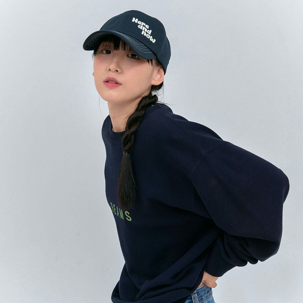 elldu エルドゥ Here and now stitch Ball cap - Navy | elldu