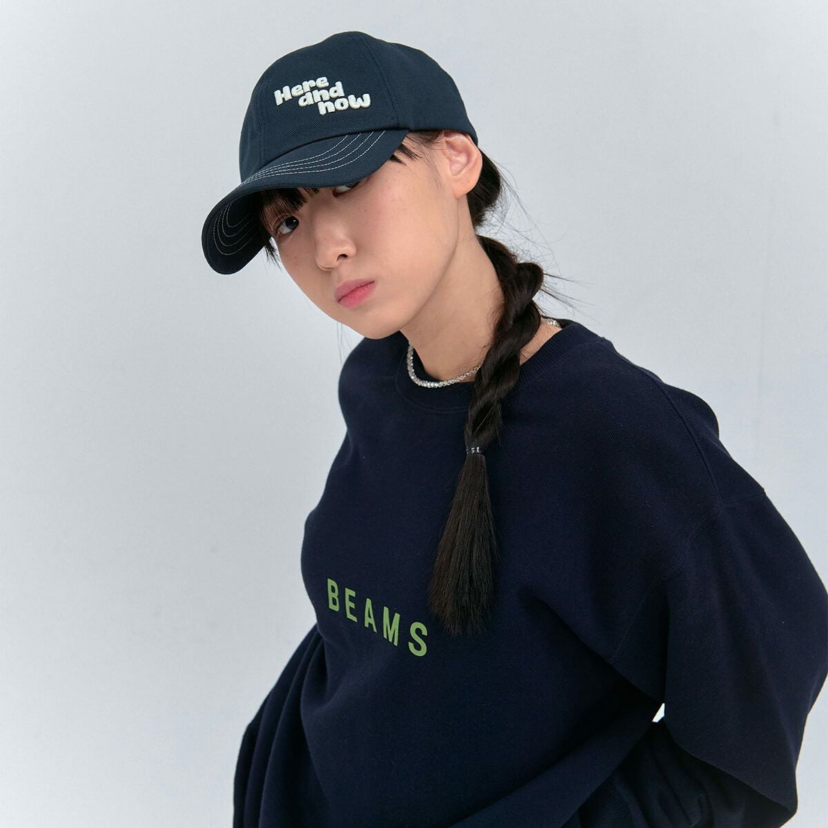 elldu エルドゥ Here and now stitch Ball cap - Navy | elldu