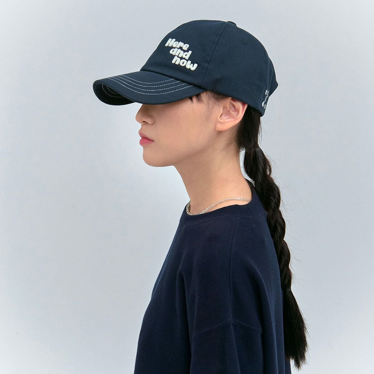 elldu エルドゥ Here and now stitch Ball cap - Navy | elldu