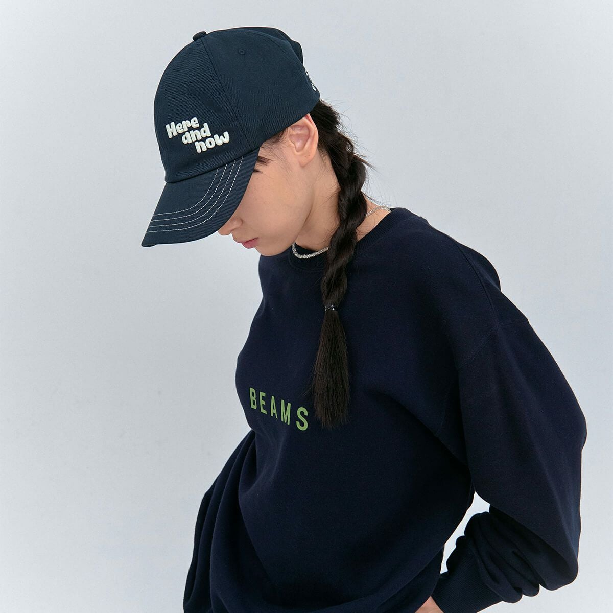 elldu エルドゥ Here and now stitch Ball cap - Navy | elldu