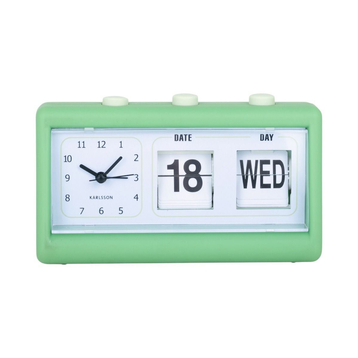 KARLSSON カールソン Alarm clock Data Flip rubberized bright green