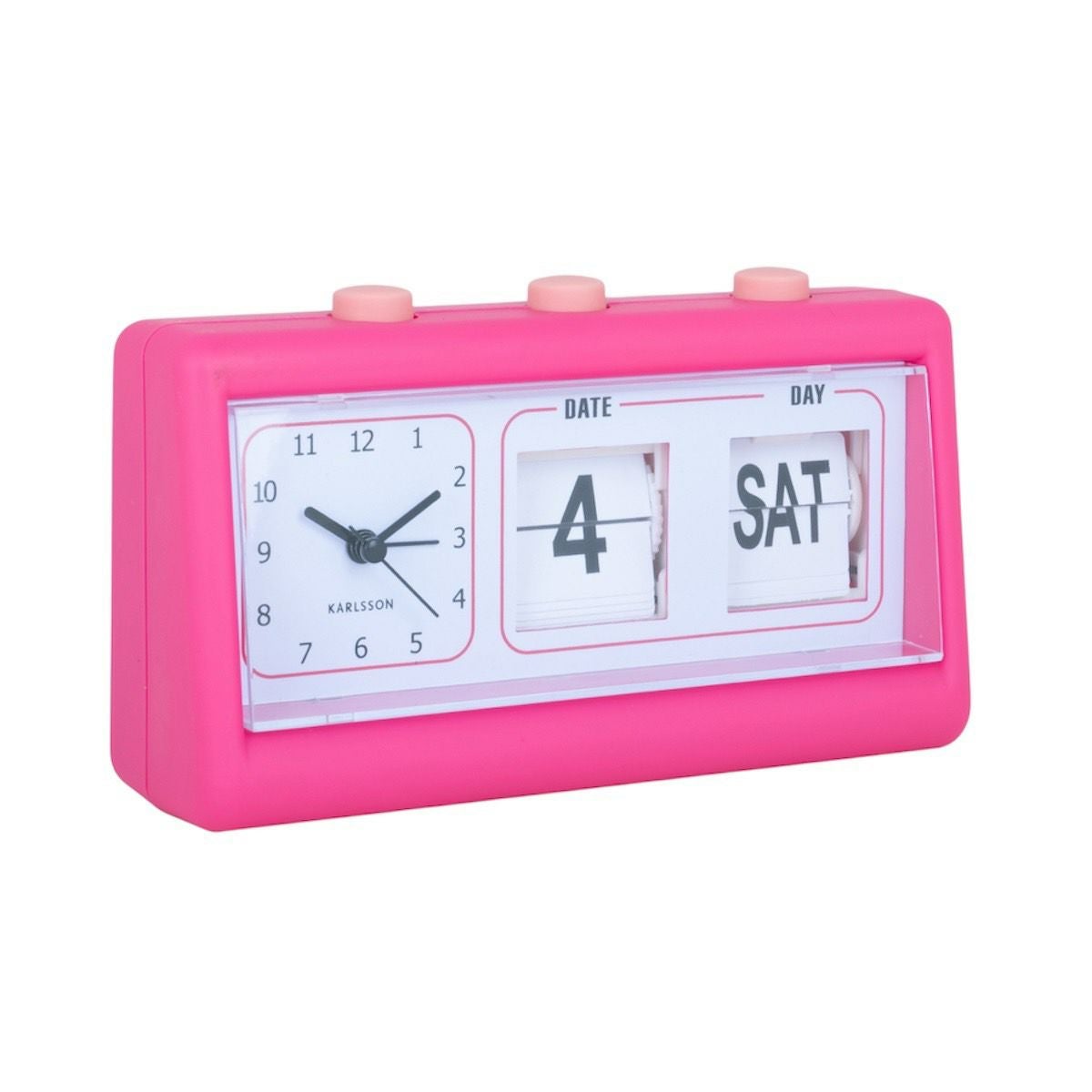 KARLSSON カールソン Alarm clock Data Flip rubberized bright pink