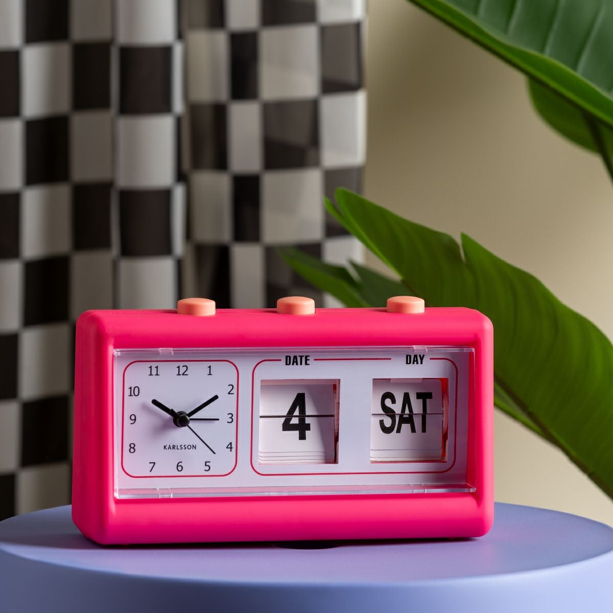 KARLSSON カールソン Alarm clock Data Flip rubberized bright pink