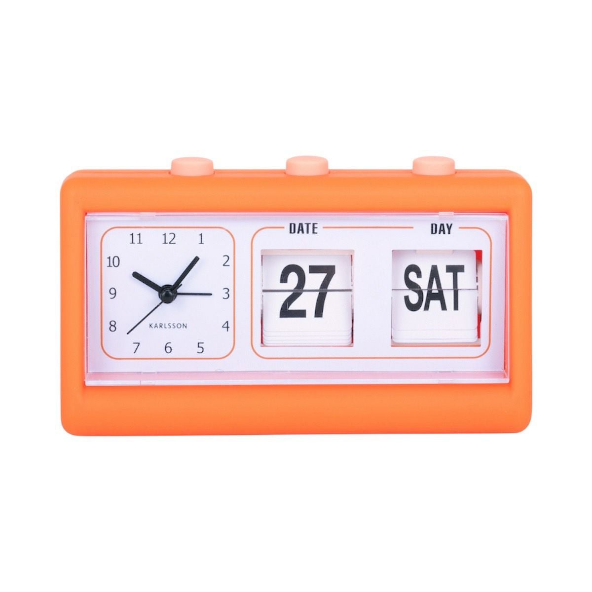 KARLSSON カールソン Alarm clock Data Flip rubberized bright orange