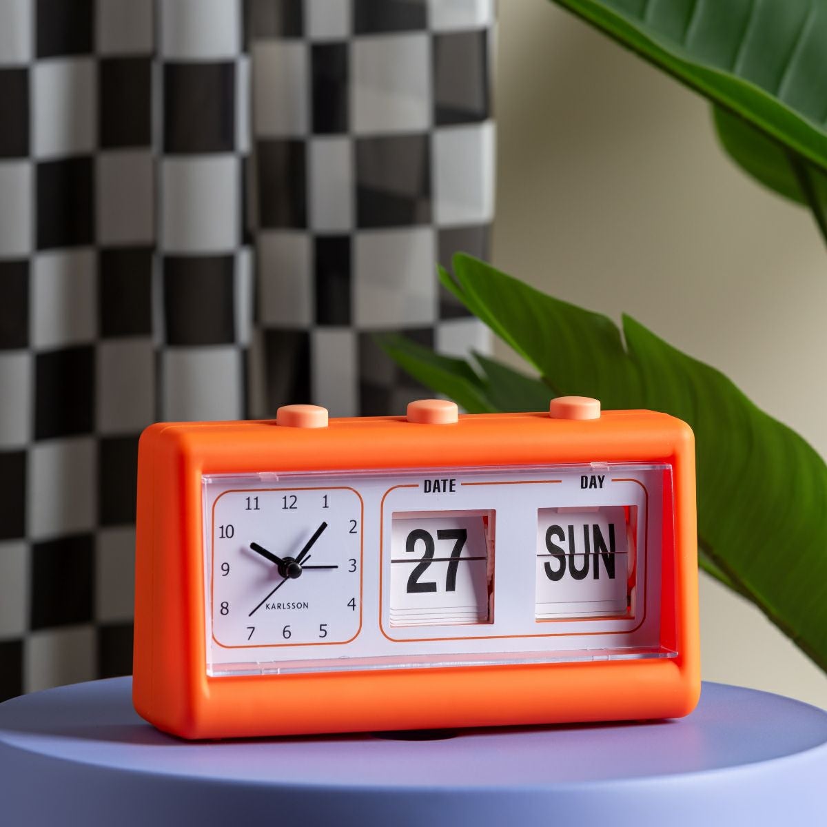 KARLSSON カールソン Alarm clock Data Flip rubberized bright orange