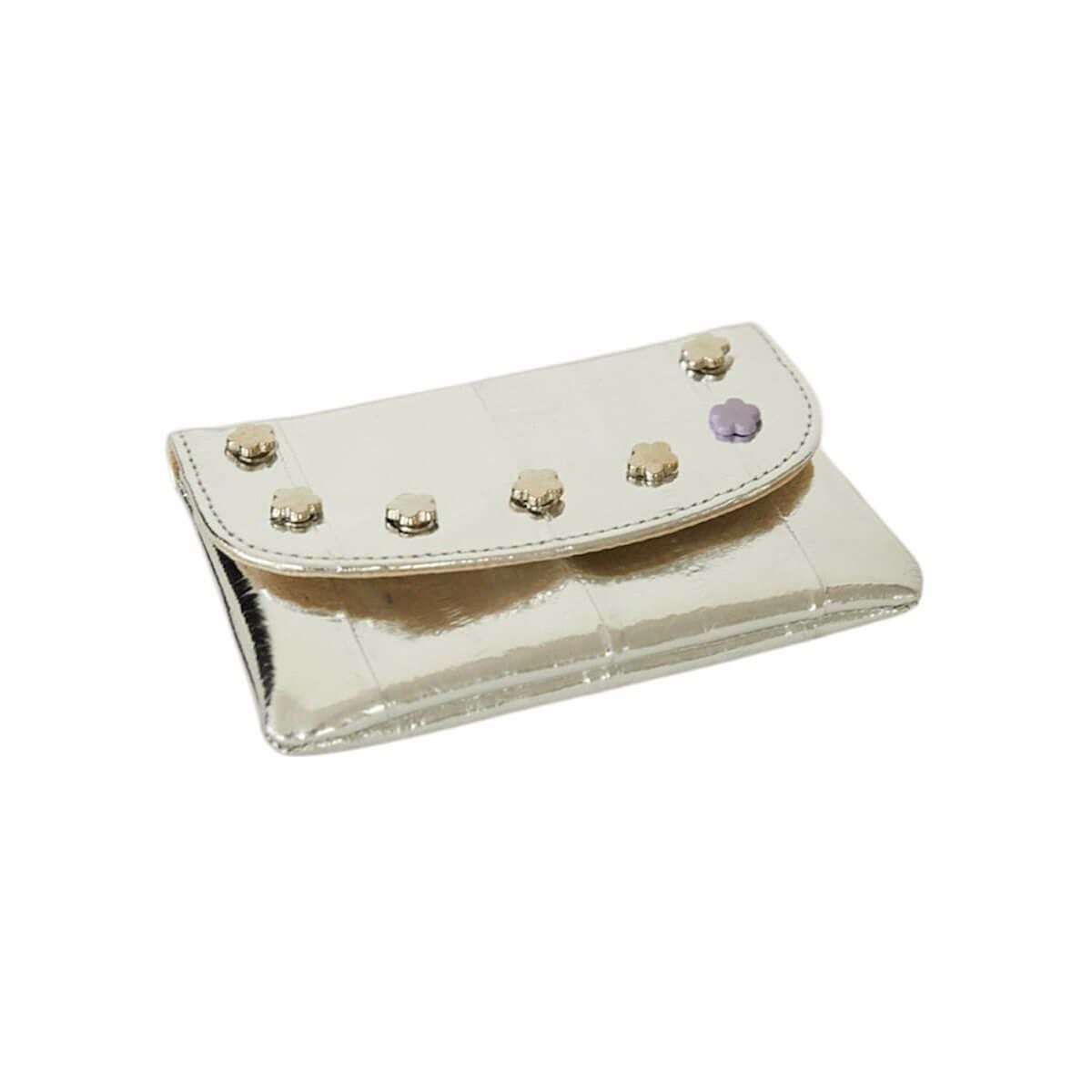 double quotes ダブルクォーツ Simple Card holder PEACE silver