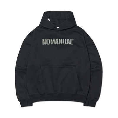 NOMANUAL STAMPED LOGO HOODIE - BLACK | NOMANUAL | CAViAR PRODUCTS 