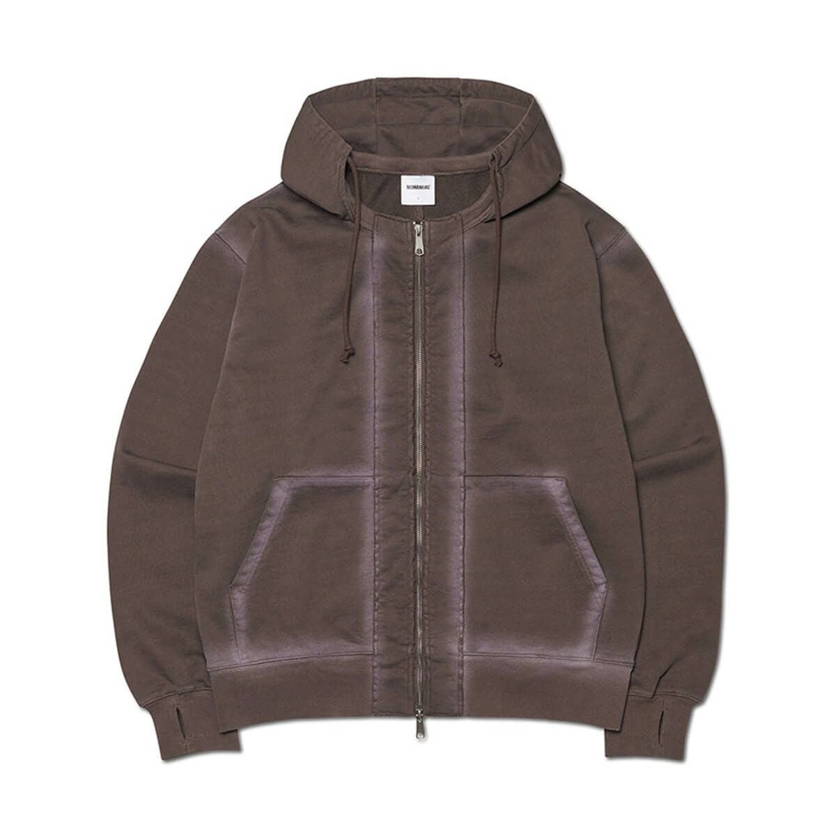 NOMANUAL COWICHAN HOODED ZIP-UP - BROWN | NOMANUAL | CAViAR