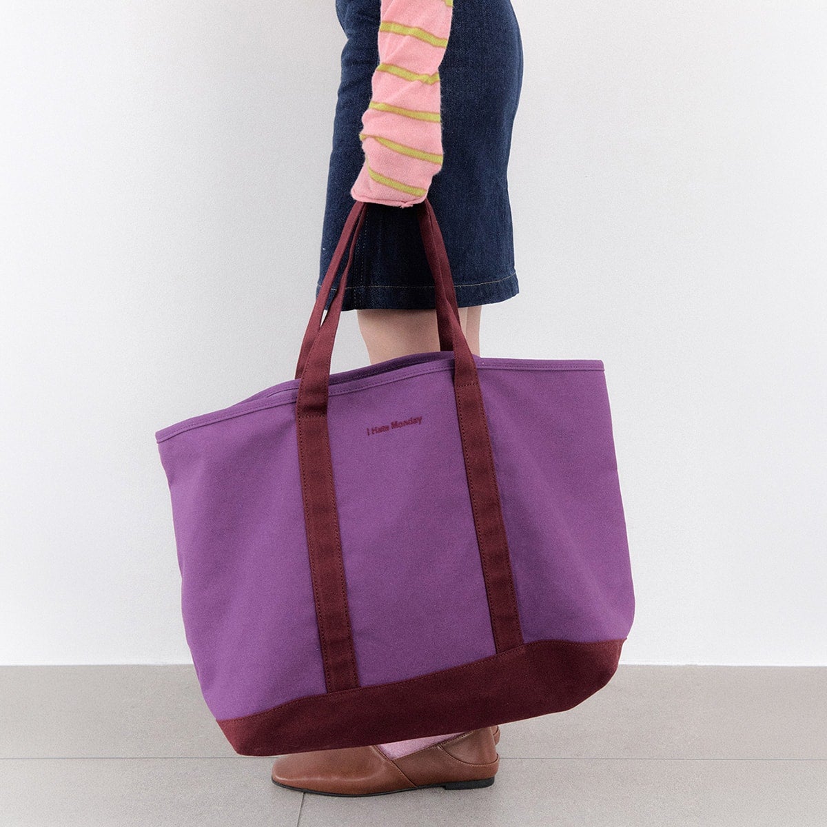 I HATE MONDAY IHM Daily Tote Bag purple wine | I HATE MONDAY