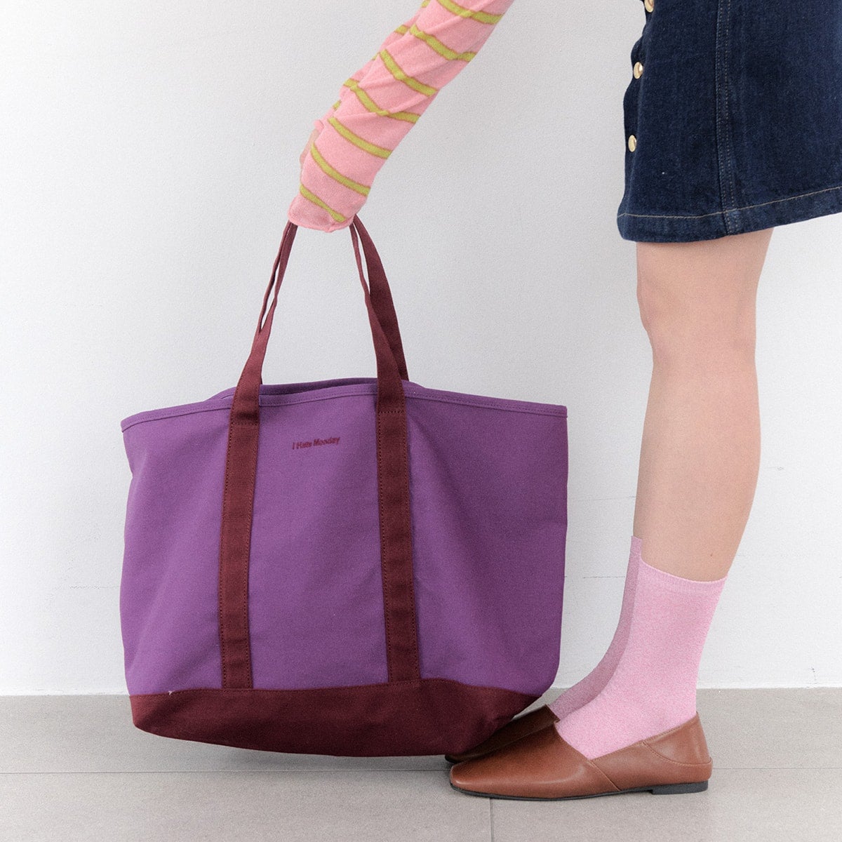 I HATE MONDAY IHM Daily Tote Bag purple wine | I HATE MONDAY