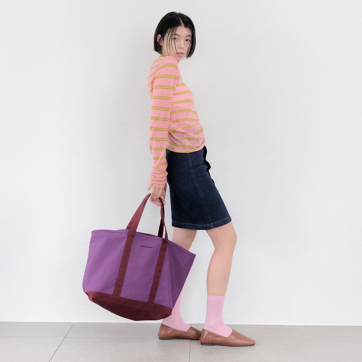 I HATE MONDAY IHM Daily Tote Bag purple wine | I HATE MONDAY