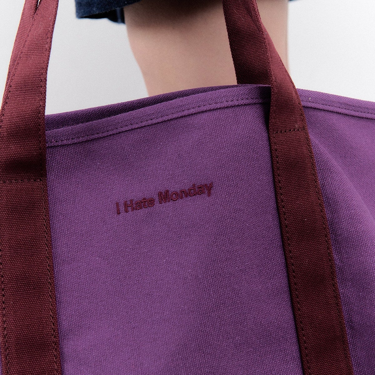 I HATE MONDAY IHM Daily Tote Bag purple wine | I HATE MONDAY