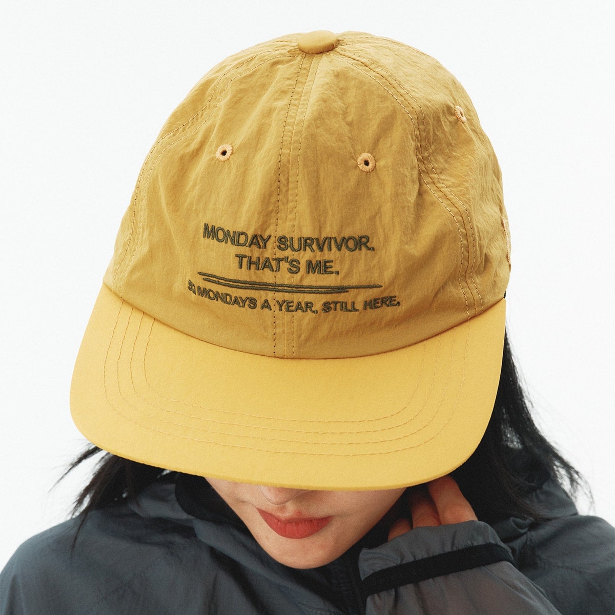 I HATE MONDAY Monday Survivor Cap Yellow | I HATE MONDAY | CAViAR